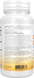NOW Foods Supplements, BerryDophilus™ with 2 Billion, 10 Probiotic Strains, Xylitol Sweetened, Strain Verified, 60 Chewables, packaging may vary