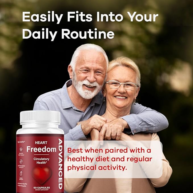 Heart Freedom - Heart Freedom Capsules, Official Pills All Natural Ingredients - Maximum Strength, Premium Advanced Formula Support Health & Wellness, 60 Capsules for 1 Month