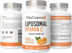 Liposomal Vitamin C Supplement, 1700mg, 120 Capsules 100% Vegetarian, Non-GMO & Gluten Free, High Absorption - 2 Pack