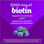 vitafusion Extra Strength Biotin Gummy Vitamins, Berry Flavored, 5,000 mcg Biotin Vitamins, America’s Number 1 Gummy Vitamin Brand, 50 Day Supply, 100 Count (packaging may vary)