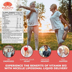PURALITY HEALTH Micelle Liposomal Liquid Vitamin B12 with Fulvic Acid, 2500 mcg. Combined Methylcobalamin with Organic Glycerin Extract Maximum Absorption, Energy Boost, Vegan Friendly