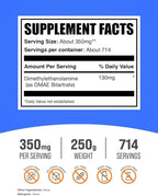 BulkSupplements.com DMAE Bitartrate Powder - Dimethylaminoethanol Bitartrate, DMAE Supplement - Unflavored & Gluten Free, 350mg per Serving, 250g (8.8 oz) (Pack of 1)