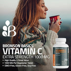 Bronson Vitamin C 1000mg Extra Strength, Supports a Healthy Immune System, High Potency, Non-GMO, 100 Vegetarian Tablets