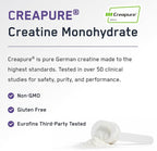 SteelFit Creapure Pure Creatine Monohydrate Powder for Men & Women, Grape - Flavored Creatine Gym Workout Supplements for Lean Muscle Gain, Brain Health & Strength Building - 30 Servings