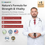 2 Pack Shilajit for Men Women, Shilajit w/Vitamin D3 K2, Shilajits for Men w/Fulvic Acid Ashwagandha, Shilajits for Extra Power Stamina Immune Support, Non-GMO Made in US 60 Capsules