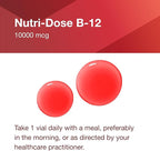 PROTOCOL FOR LIFE BALANCE Nutri-Dose B-12 10,000mcg - Liquid Vitamin B-12 - for Energy, Nerve Health & Metabolism Support* - with Folate & Biotin - Convenient Vials - High Potency B-12-12
