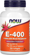 Now Foods E-400 D-Alpha with Mixed Tocopherols, 268 mg (400 IU), 100 Softgels