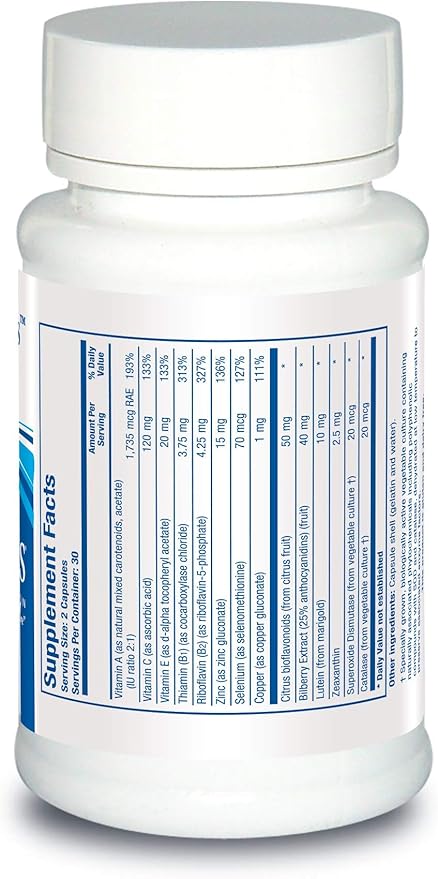 BIOTICS RESEARCH Optic Plus Eye Vitamin & Mineral Support Supplement with Lutein and Zeaxanthin, Healthy Retinal Tissue and Vision 60 Capsules