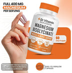 Magnesium Glycinate 400mg (Buffered Magnesium Bisglycinate Chelate) | Albion® Chelated Magnesium for Muscle & Nerve Support + Calm | High Absorption, Gentle on Stomach (1 Bottle, 120 Capsules)