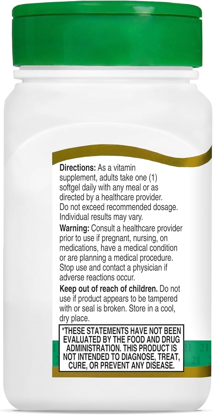 21st Century E 1000 I.U. (Dl-Alpha) Softgels, 55-Count