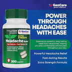 GenCare - Headache Relief Acetaminophen with Aspirin (NSAID) & Caffeine (300 Caplets) Value Pack | Head Pain, Muscle Aches, Back Pain & Body | Generic ExcedrEn Extra Strength