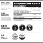 Organic Vitamin C Liquid - 250 mg | Whole Food Vitamin C Supplement from Fruit Plus Absorption Cofactors, Rutin & Citrus Bioflavonoids - Immune & Antioxidant Support, Total Health (96 Servings)