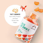 Amazon Brand - Mama Bear Vegan Kids Vitamin C, Orange, 60 Count, Immune Health, 125 mg per Gummy