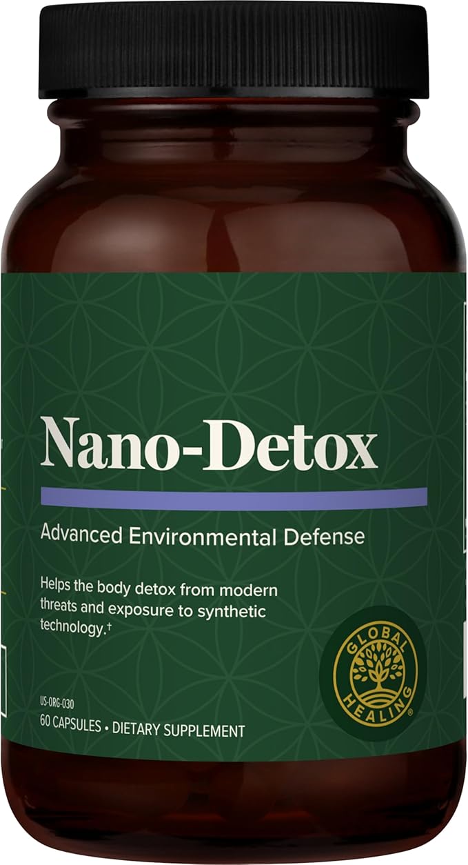 Global Healing Nano Detox with NMN & Fisetin, Alternative Zeolite Binder Detox Supplement for Adults, Supports Gentle Daily Cleansing, Microplastics, Environment, Extra Strength Capsules (60 Count)