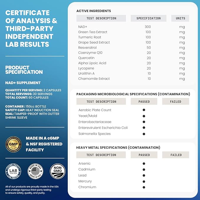 Liposomal NAD+ Supplement Extra Strength | Urolithin A, Resveratrol, CoQ10 - Women & Men - ALA, Green Tea, Quercetin, Lycopene | High Purity, Energy & Regeneration - Made in USA – 60ct