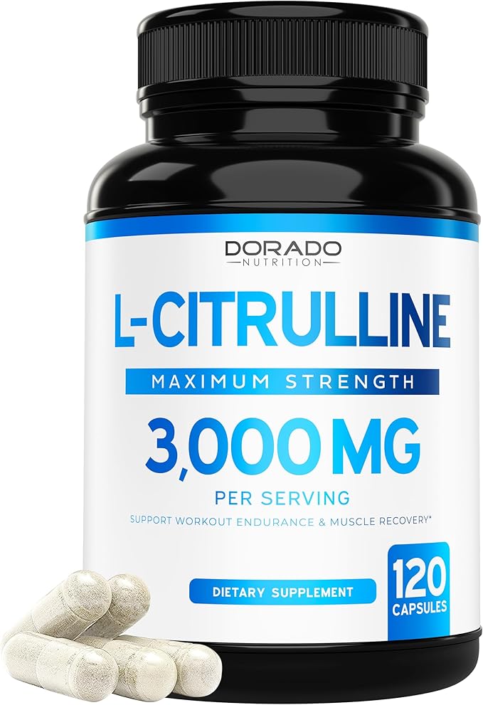 L Citrulline 3000mg Supplement (120 Capsules) Support L Arginine & Nitric Oxide Pills - L-Citrulline For Men & Women - Muscle Recovery & Pump Supplement - 3rd Party Tested, Vegan, Non-GMO - USA Made