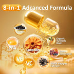 1500MG Liposomal Luteolin Supplement 8-in-1 Formula with Fisetin, Pea, Turmeric, Potent Flavonoid Absorption-Optimized Actives for Brain 60 Capsules