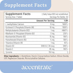 Accentrate Neuro 110- Complete Vitamin B Complex | Methylated Multivitamin w/L-Methylfolate (5-MTHF) Methylcobalamin (B12) Pyridoxal-5'-Phosphate (P5P) | Brain Health | MTHFR Supplement | 30 Tablets