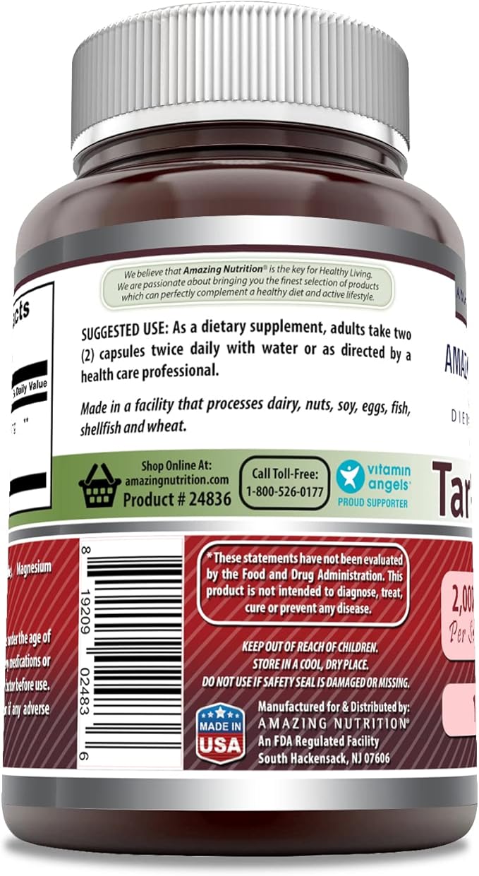 Amazing Formulas Tart Cherry 10:1 Extract Supplement | 2000 Mg per Serving | Capsules | Non-GMO | Gluten-Free | Made in USA (1 Pack | 120 Count)