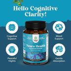Nootropic Brain Supplement for Memory and Focus Support - Vitamins for Mental Support & Clarity with Bacopa Monnieri, VIT A, B6, Riboflavin, Niacin, Thiamin & Folate - Cognitive Complex - 90 Count