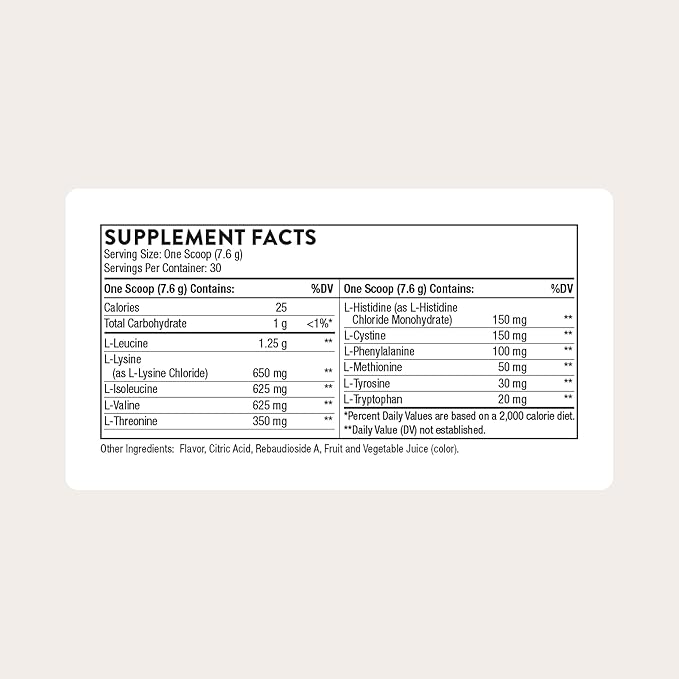 THORNE - Amino Complex - Clinically-Validated EAA and BCAA Powder for Pre or Post-Workout - Promotes Lean Muscle Mass & Exercise Recovery* - Berry - NSF Certified for Sport - Dairy-Free - 30 Servings