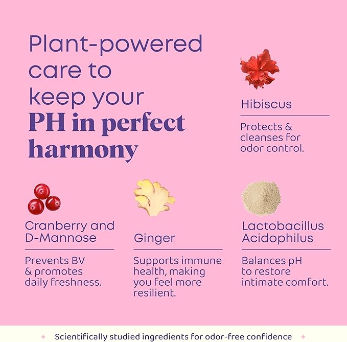 JoySpring pH Balance Vaginal Probiotic Powder for Women | Lactobacillus Acidophilus + D-Mannose with Cranberry Supplement | Supports Vaginal Flora, Freshness & Urinary Tract Health