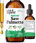 Wild & Organic Saw Palmetto for Men & Women - Urinary & Hair Support - Liquid Saw Palmetto Extract - Add to Tea Drops - Serenoa Repens Supplement - Vegan, Sugar & Alcohol-Free Tincture - 2 fl oz