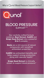 Qunol Blood Pressure Support, 3 in 1 Beets + CoQ10 + Grape Seed Extract, Beet Root Capsules That Supports Healthy Blood Circulation & Heart Healthy Energy, 60 Count (Pack of 4)