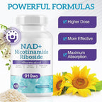 Liposomal NAD Resveratrol Supplement - Nicotinamide Riboside & Quercetin - High Purity NAD Supplements for Anti-Aging, Focus, Energy 120 Capsules