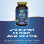 Nature's Way Sleep Well Melatonin and Magnesium Gummies,Sleep Support for Adults*,with Ashwagandha,Berry Flavored,90 Gummies,(Pack of 2)