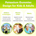 softbear Potassium Chloride Gummies 1200mg, Sugar-Free Potassium Gummies for Adults Support Leg Cramps High Potency Potassium Chloride Supplement, Pineapple Flavor 120 Count