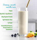 Orgain Organic 30g Vegan Plant Protein Powder, Vanilla, 9g EAAs + BCAAs, High Plant Protein, 4g Prebiotic + Fiber, 1g Sugar, Pre-Workout, Muscle Support + Recovery - 2.01lb (Packaging May Vary)