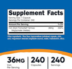 Nutricost Chelated Iron, As Ferrochel, 36mg, 240 Capsules