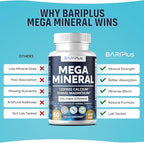 Mega Mineral – Complete Complex with Vitamin D, Calcium, Magnesium, Zinc, Potassium, Boron, Selenium, Chromium & Trace Minerals – Iron-Free – USA Made – 60 Tablets