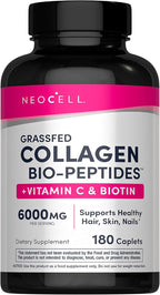 NeoCell Collagen Peptides Pills | 180 Tablets | with Vitamin C and Biotin | Grass Fed Bovine | Hair, Skin, & Nails | for Women and Men