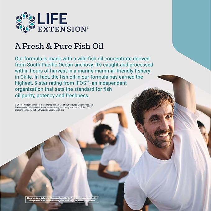 Life Extension Super Omega-3 EPA/DHA Fish Oil, Sesame Lignans & Olive Extract – Heart, Brain, Inflammation Health Support, Gluten-Free, Easy to Swallow, Non-GMO, 240 Softgels (Pack of 2)
