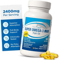 Fortifeye Super Max Omega-3 Fish Oil 60Count 2400mg Made in Norway - High Potency rTG Form Omega 3 Supplement with EPA & DHA, Fish Oil Capsules for Heart Brain Joint Eye Function, Natural Lemon Flavor
