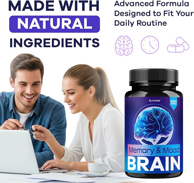 (5 Pack) Memory Mood and Brain Capsules - Official Daily Support Brain Health Supplement Pills Advanced Formula, Memory & Mood Brain & Memory Focus Reviews, 300 Capsules for 5 Months