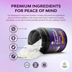 High Absorption Magnesium Glycinate Powder - Vegan Magnesium Powder for Sleep Relaxation & Regularity - Drink Mix Non-GMO Gluten Free & No Artificial Flavors (Honey Lemon) - 136g
