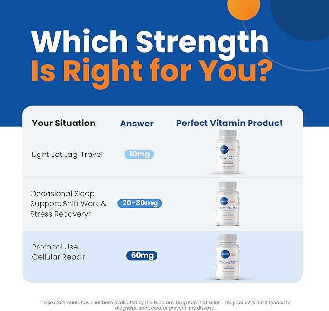 60mg Extra Strength Melatonin MAX - High Dosage Melatonin, Vegan, Non-GMO, Gluten-Free (3-Pack)