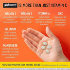 Airborne 1000mg Vitamin C + Zinc Immune Support Supplement Chewable Tablets, Very Berry & Citrus Flavor with Powerful Antioxidants Vitamins A C & E, 116 Chewable Tablets (Very Berry + Citrus)