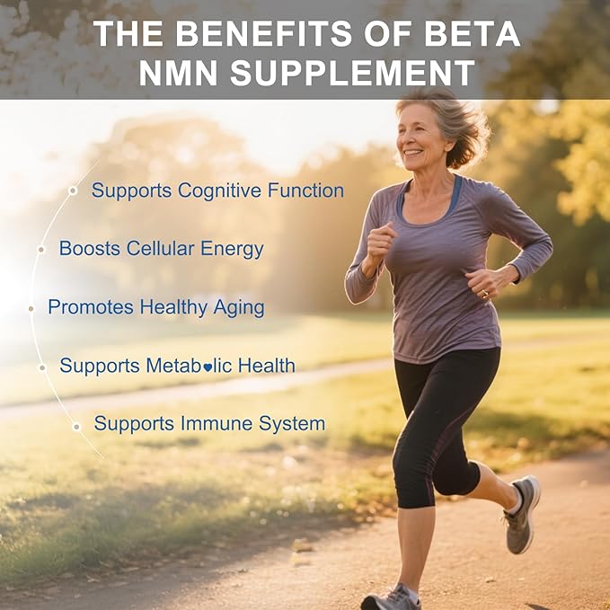 NMN Supplement 500mg - Beta Nicotinamide Mononucleotide Supplements to Boost NAD+ Levels & Cellular Energy, Supports Healthy Aging - 60 Vegan Capsule