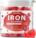 Iron Gummies for Women Teen Girls, Ferrous Gluconate 324 mg with Vitamin C, Iron Supplement Plus Vitamin A, B, Folate, Copper, Zinc, Energy & Blood Support, Immune Health, Sugar Free 60 Gummies