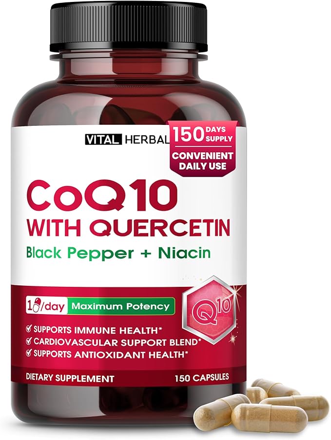 Liposomal CoQ10 Ubiquinone with PQQ, Black Pepper & Omega-3 – Supports Heart, Immune & Antioxidant Health – 150 Capsules