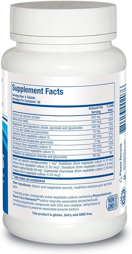 Biotics Research Multi Mins Iron and Copper Free Multi Mineral Complex, Balanced Source of Mineral Chelates and Whole Food, Phytochemically Bound Trace Minerals, Easily Absorbed. 120 Tabs
