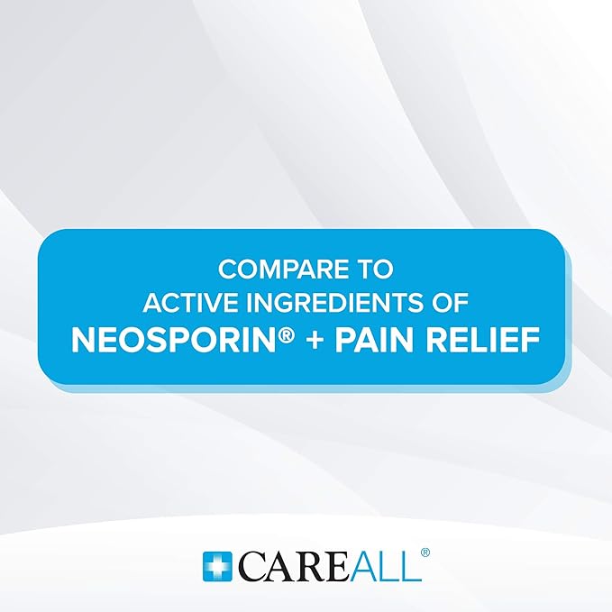 CareAll Triple Antibiotic Ointment + Pain Relief 1.0 oz (2 Pack), Dual Action First Aid for Minor Scrapes, Cuts, and Burns to Help Prevent Infection While Providing Maximum Strength Pain Relief.
