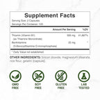 DEAL SUPPLEMENT Vitamin B1 500mg with Benfotiamine, 240 Capsules – 2 in 1 Enhanced Formula – Fat & Water Soluble Thiamine B1 Supplement – Third Party Tested, Non-GMO, No Gluten