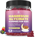 Kids Magnesium Gummies, Magnesium Glycinate Gummies 400mg/200mg with L-Theanine, Chamomile, Vitamin B6, D3 for Kids, Relaxation & Zzz Support, Nerve Bone - Sugar Free Mixed Berry Flavor 60ct