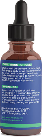 NOVEHA Organic Iodine Drops - Potassium Iodide Liquid - Iodine Supplements for Thyroid & Metabolism Support, 250 mcg per Serving, USDA Organic, Vegan, Non-GMO, Gluten-Free | 30-Month Supply - 2 Fl Oz