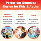 softbear Potassium Gummies for Adults, Sugar Free Potassium Chloride Gummies 1200mg Support Leg Cramps & Electrolyte Balance High Potency Potassium Supplement, Strawberry Flavor 60 Count